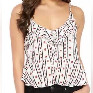 Intimately Free People White and Red Floral Camisole